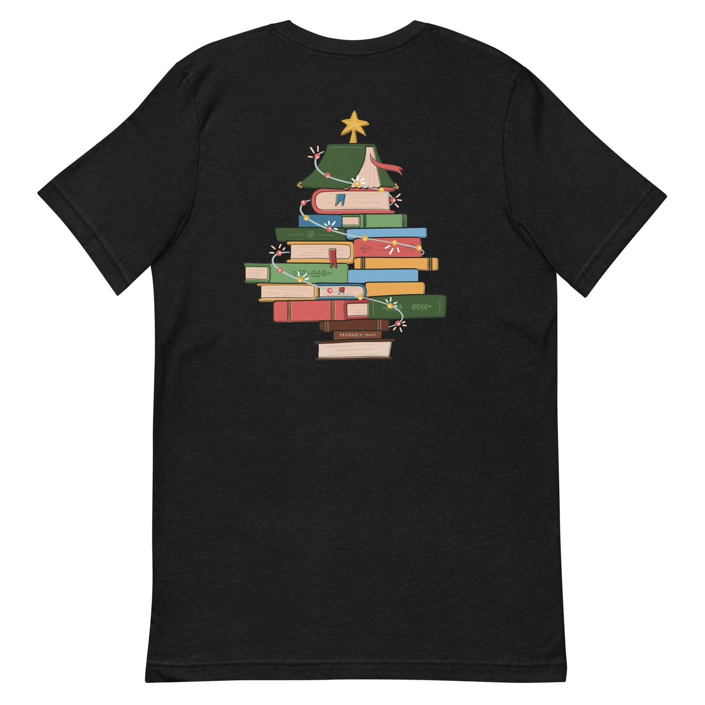 all i want for christmas is books/book tree t-shirt
