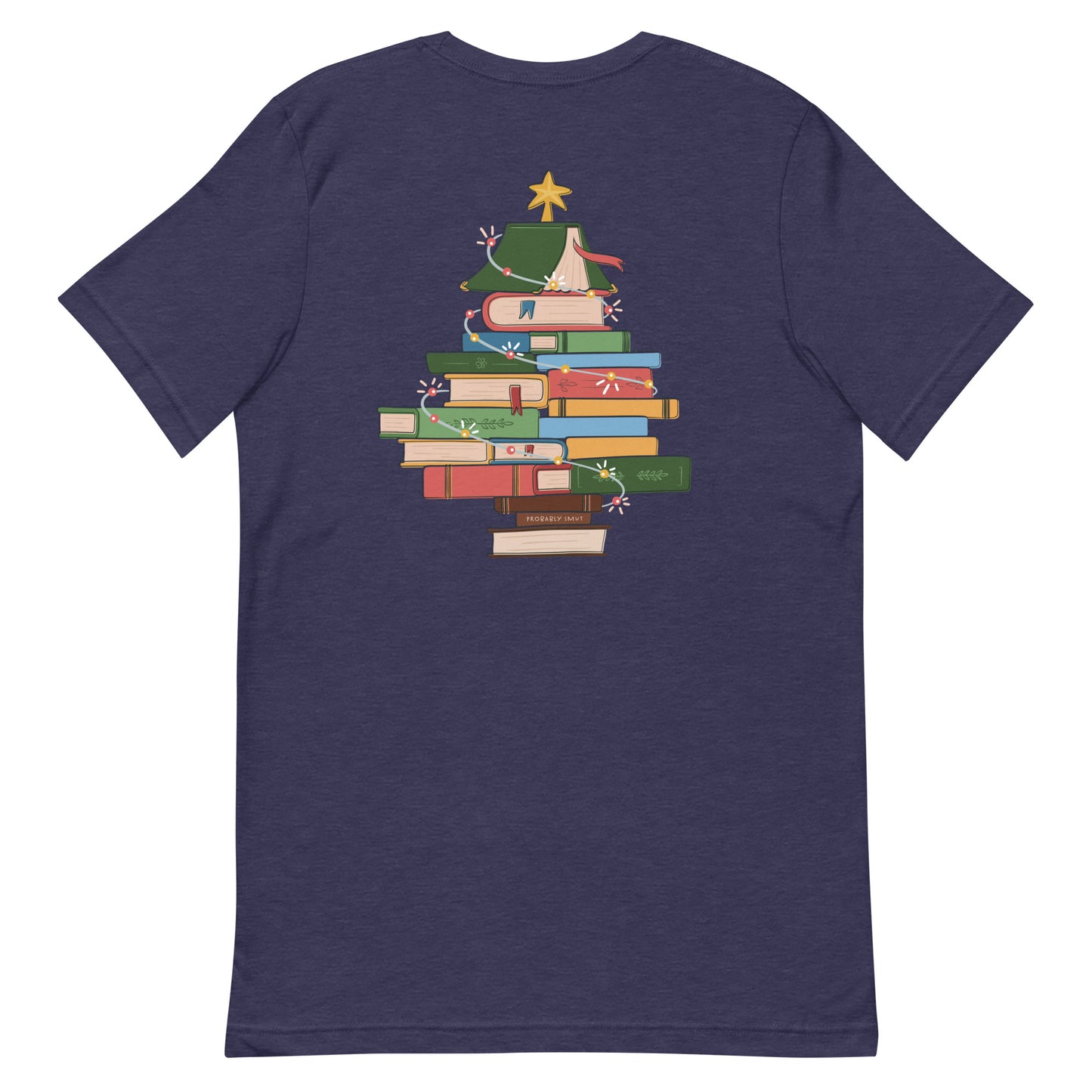 all i want for christmas is books/book tree t-shirt