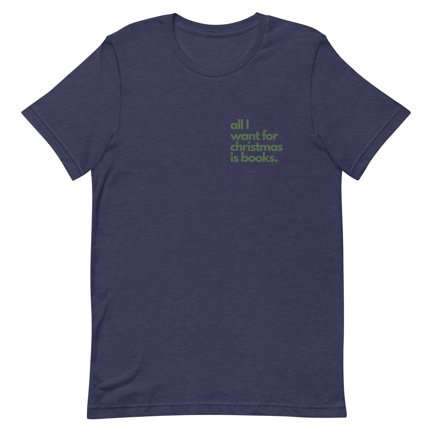 all i want for christmas is books/book tree t-shirt