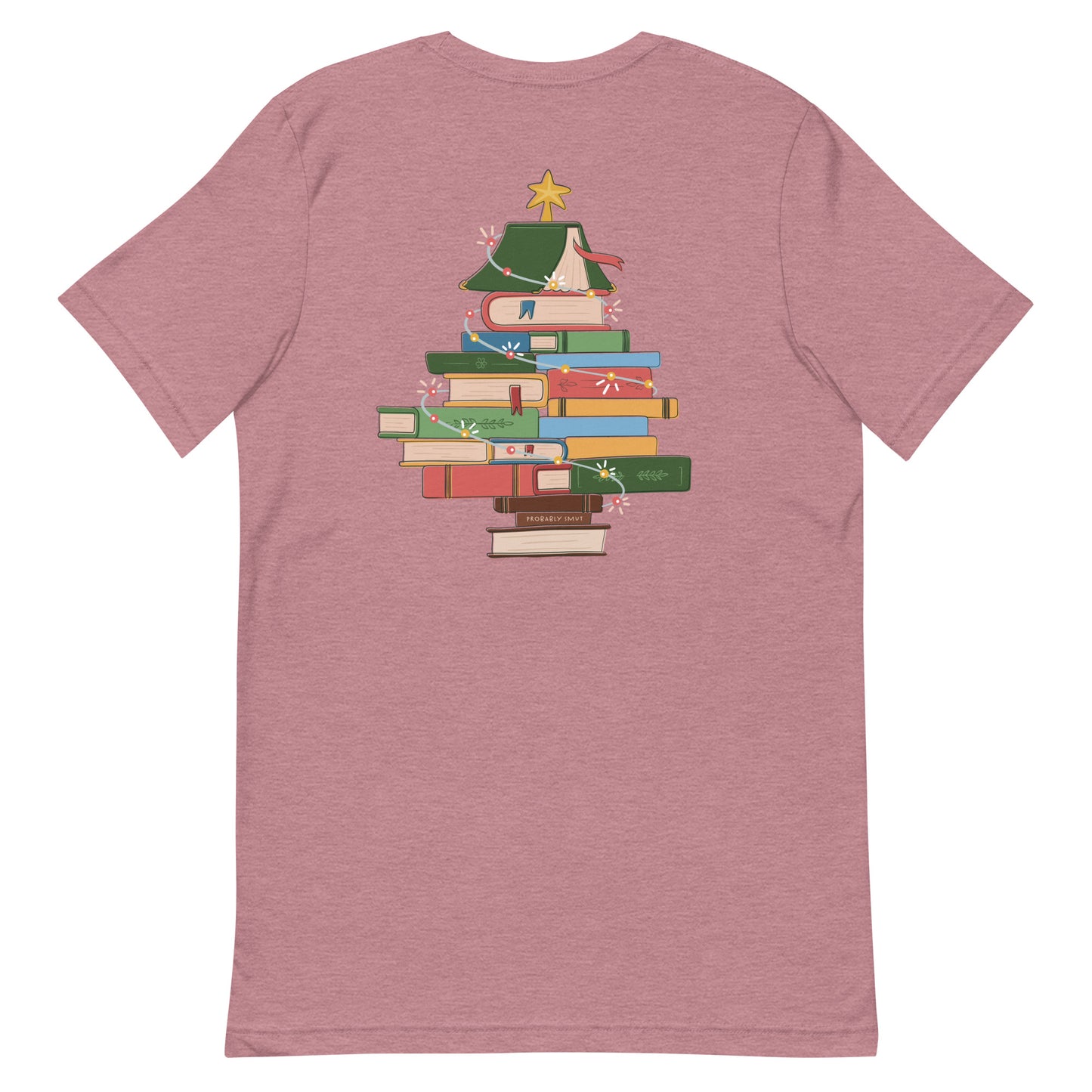 all i want for christmas is books/book tree t-shirt