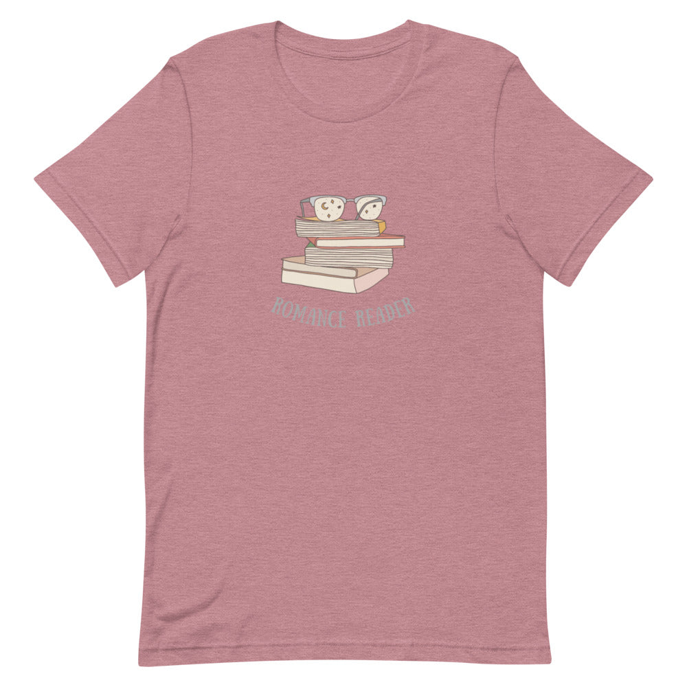 romance reader book stack t-shirt