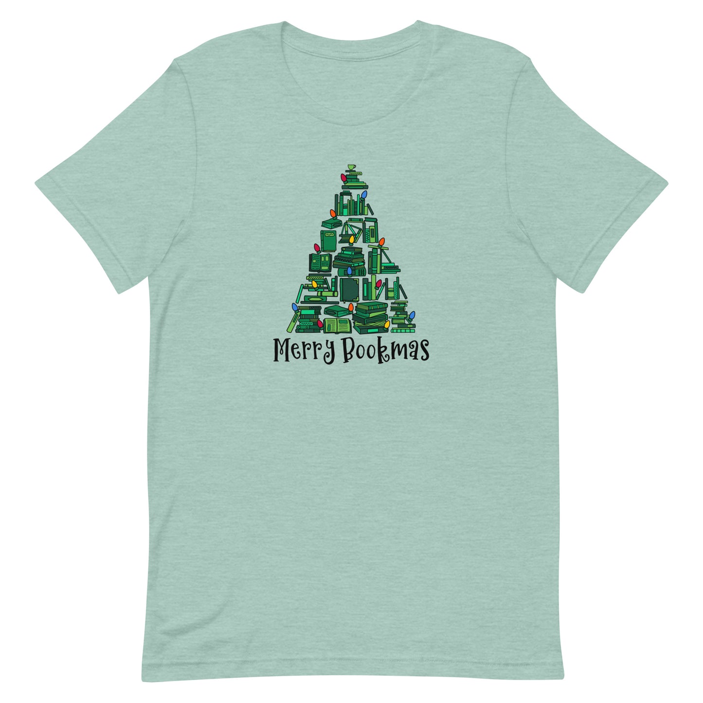 merry bookmas (book tree) t-shirt