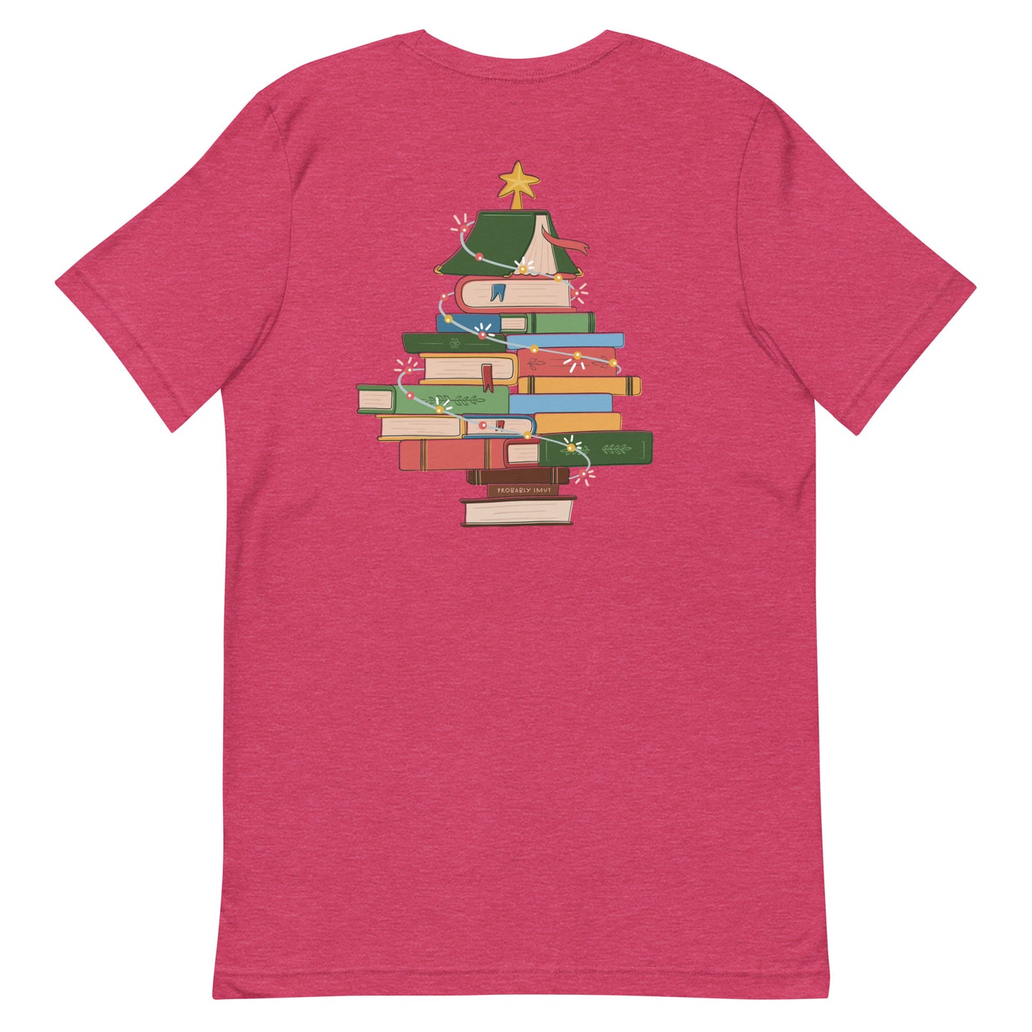 all i want for christmas is books/book tree t-shirt