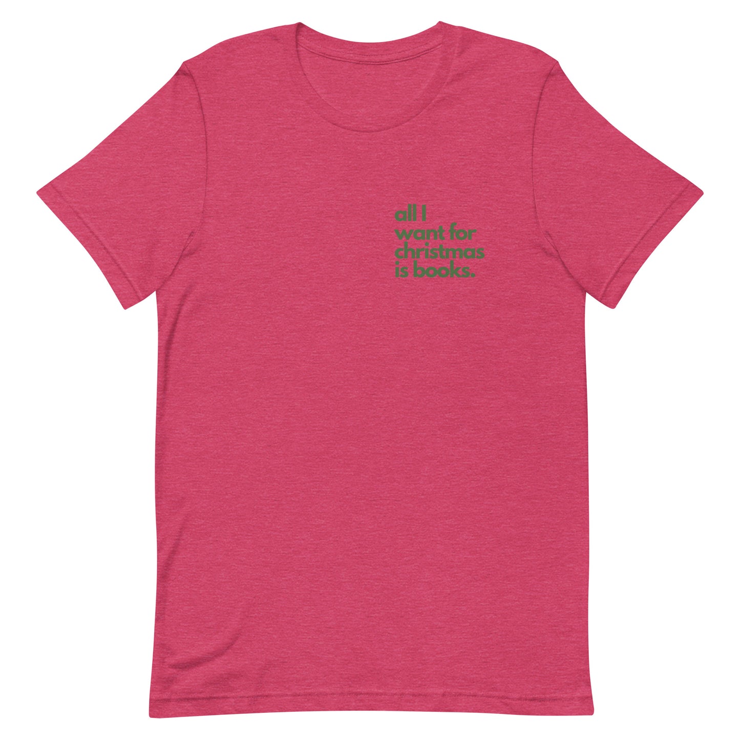 all i want for christmas is books/book tree t-shirt