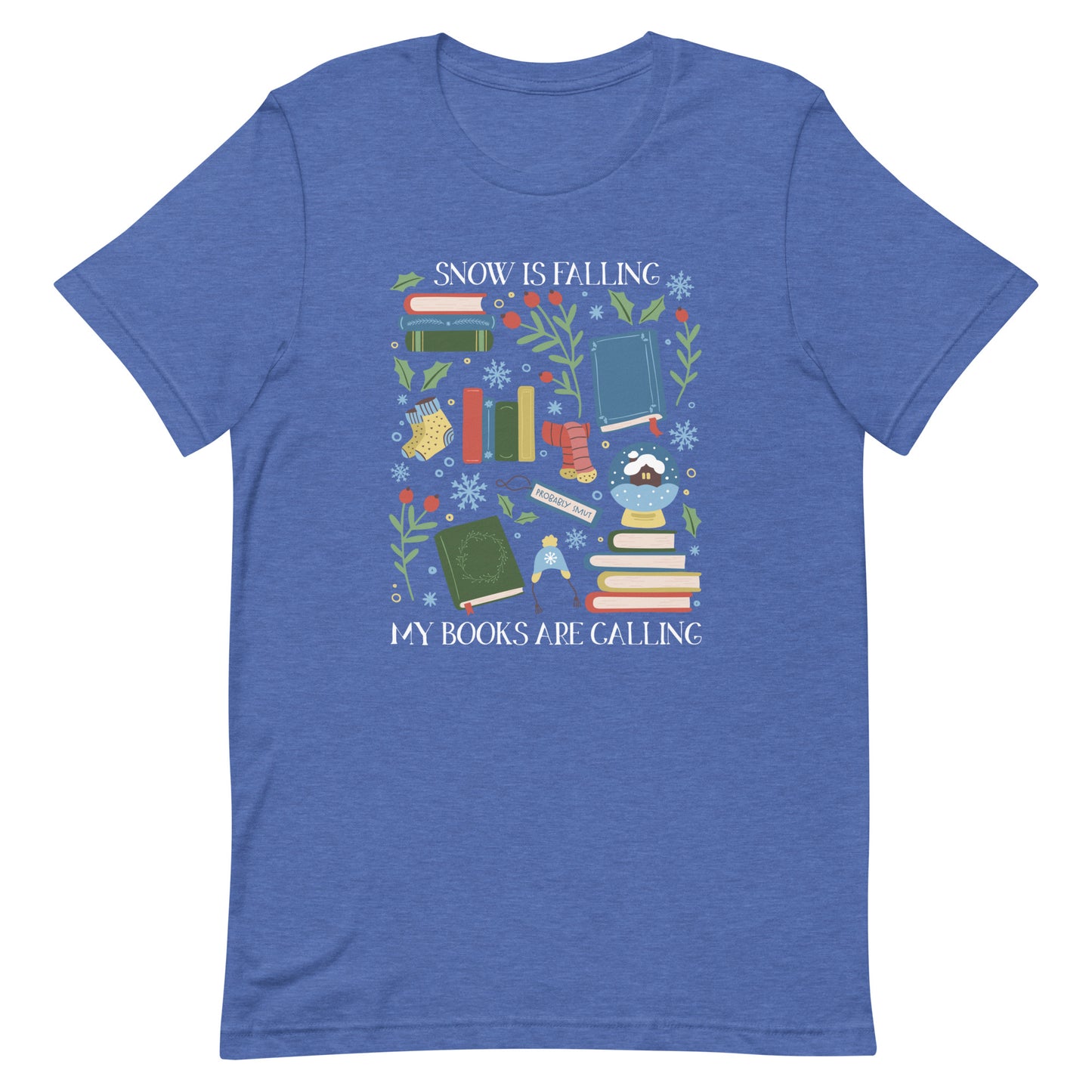 snow is falling (in white) t-shirt