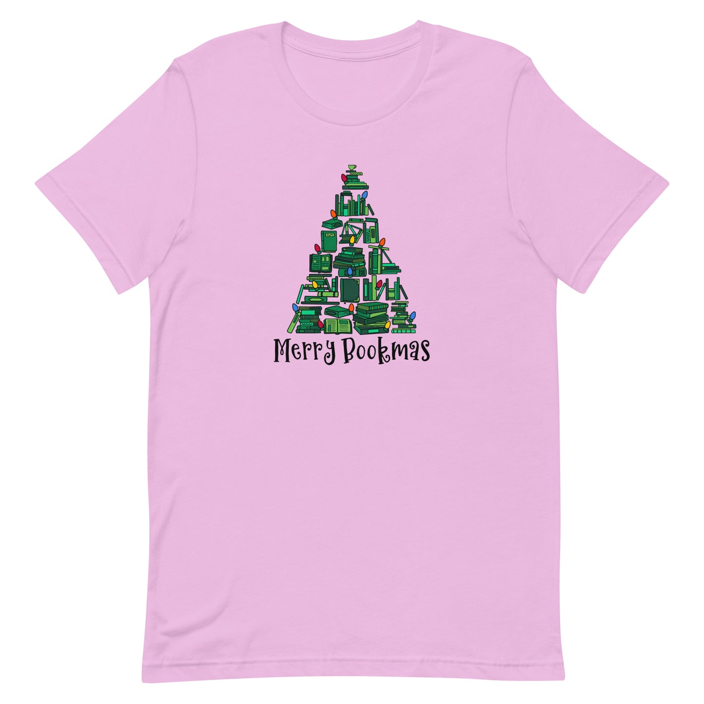 merry bookmas (book tree) t-shirt