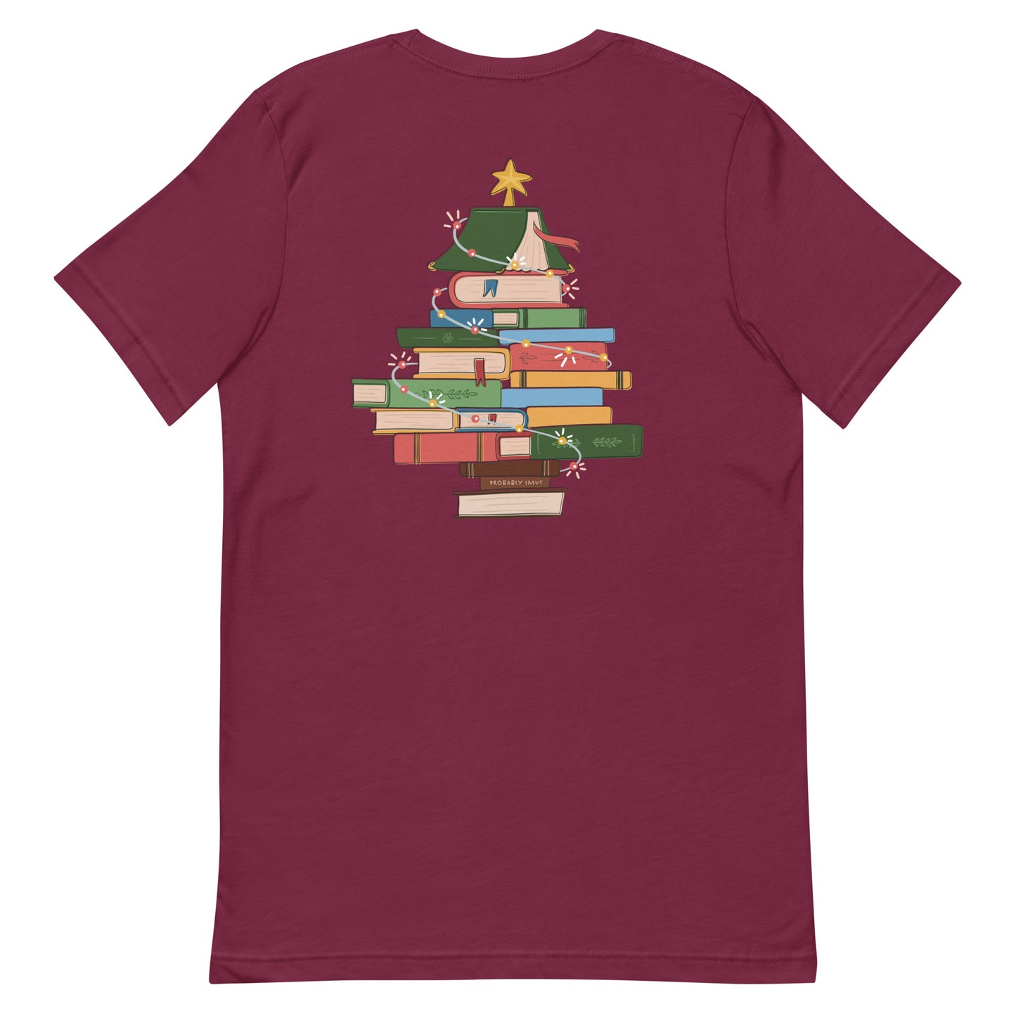 all i want for christmas is books/book tree t-shirt