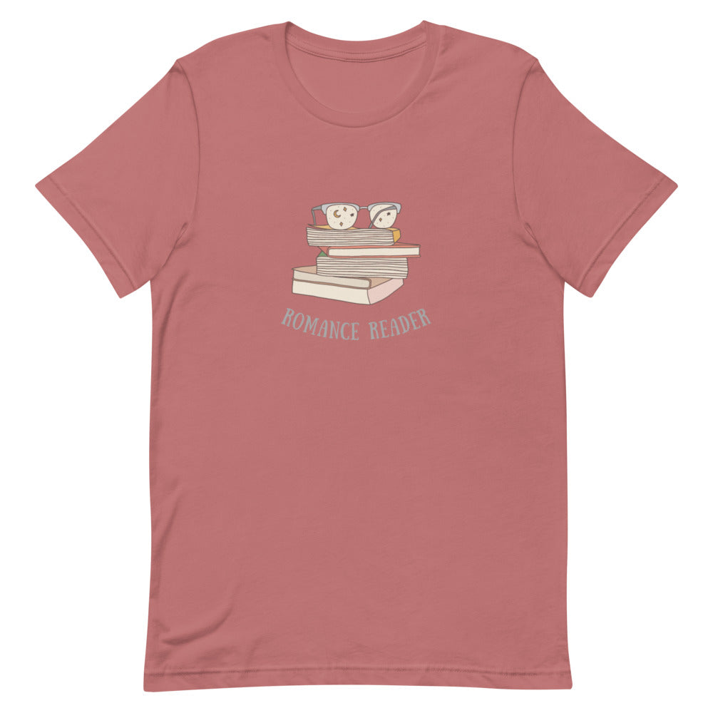 romance reader book stack t-shirt