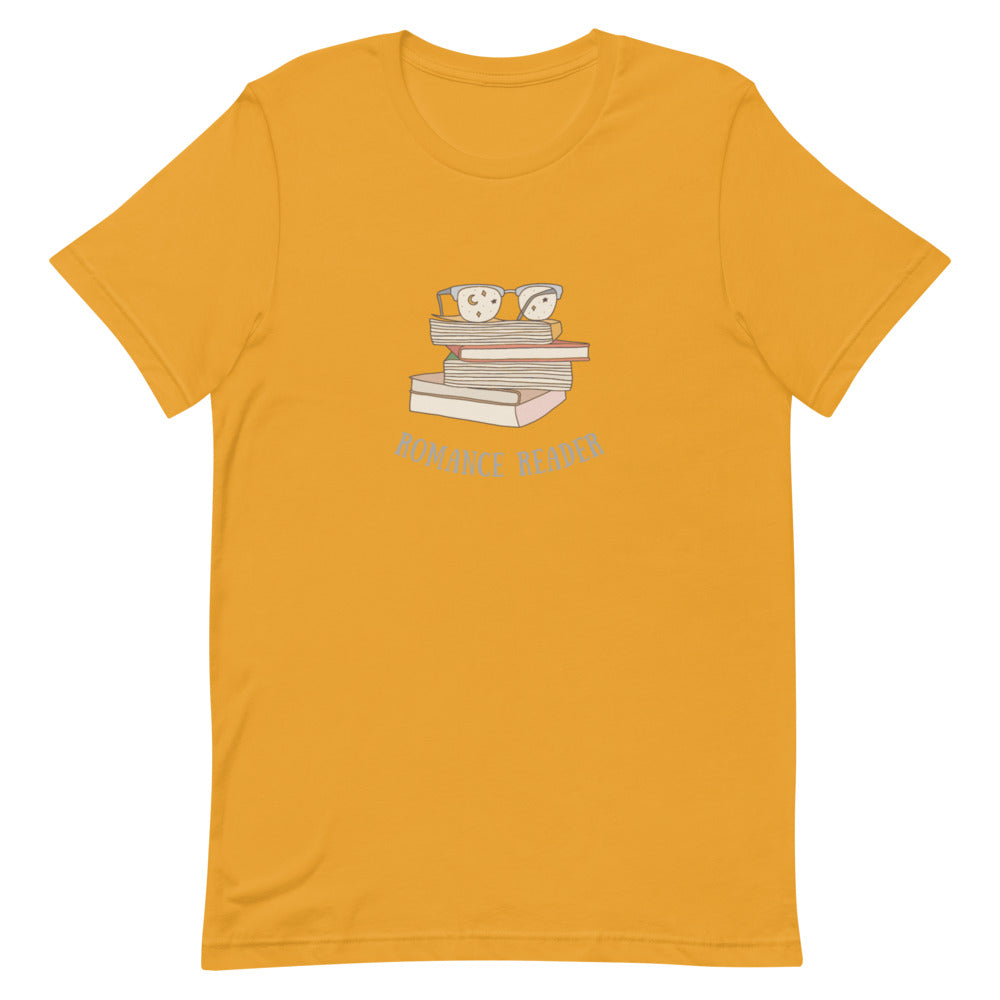 romance reader book stack t-shirt