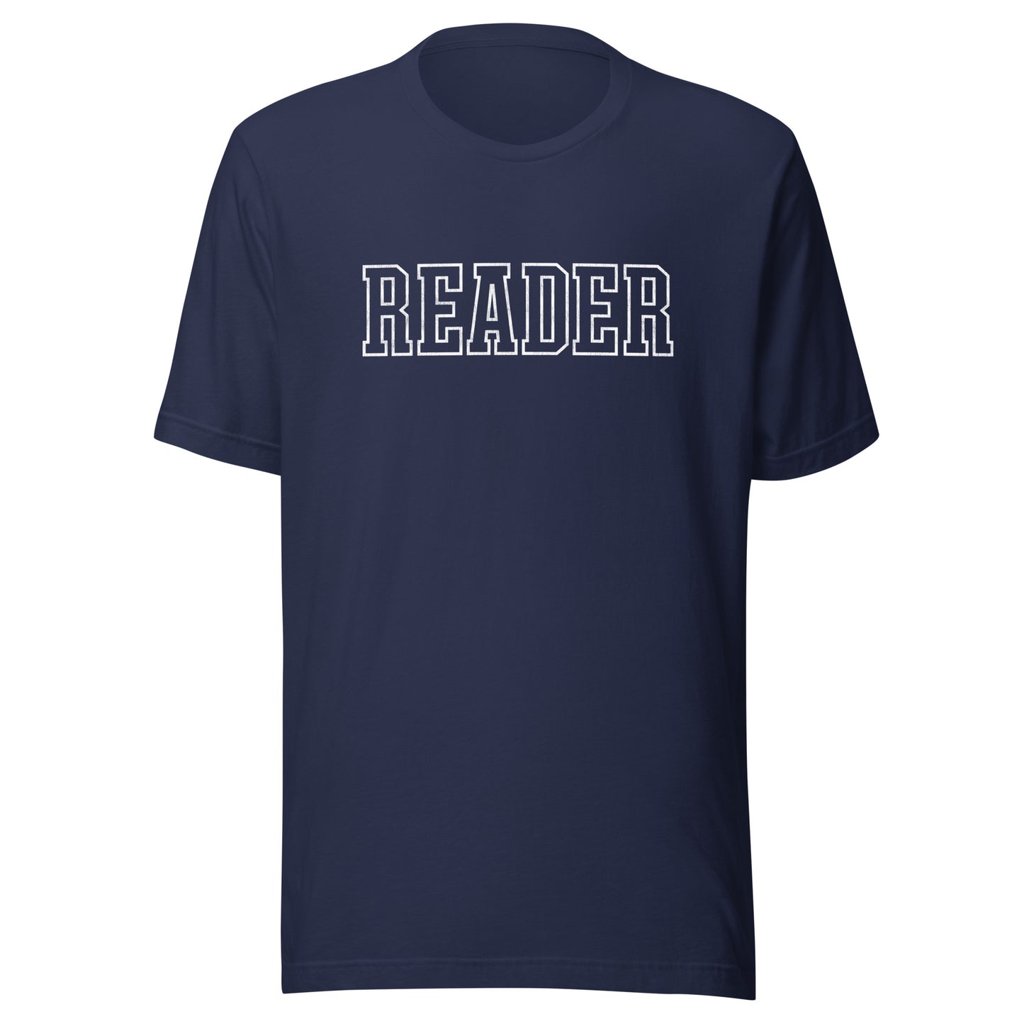 reader varsity t-shirt