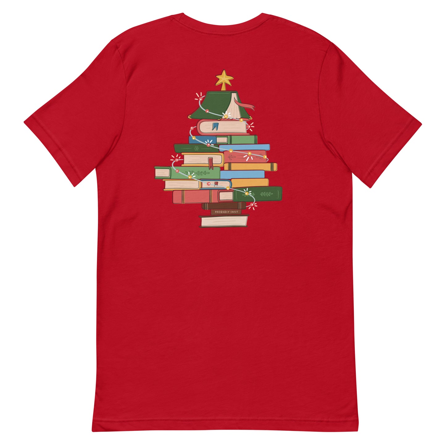 all i want for christmas is books/book tree t-shirt