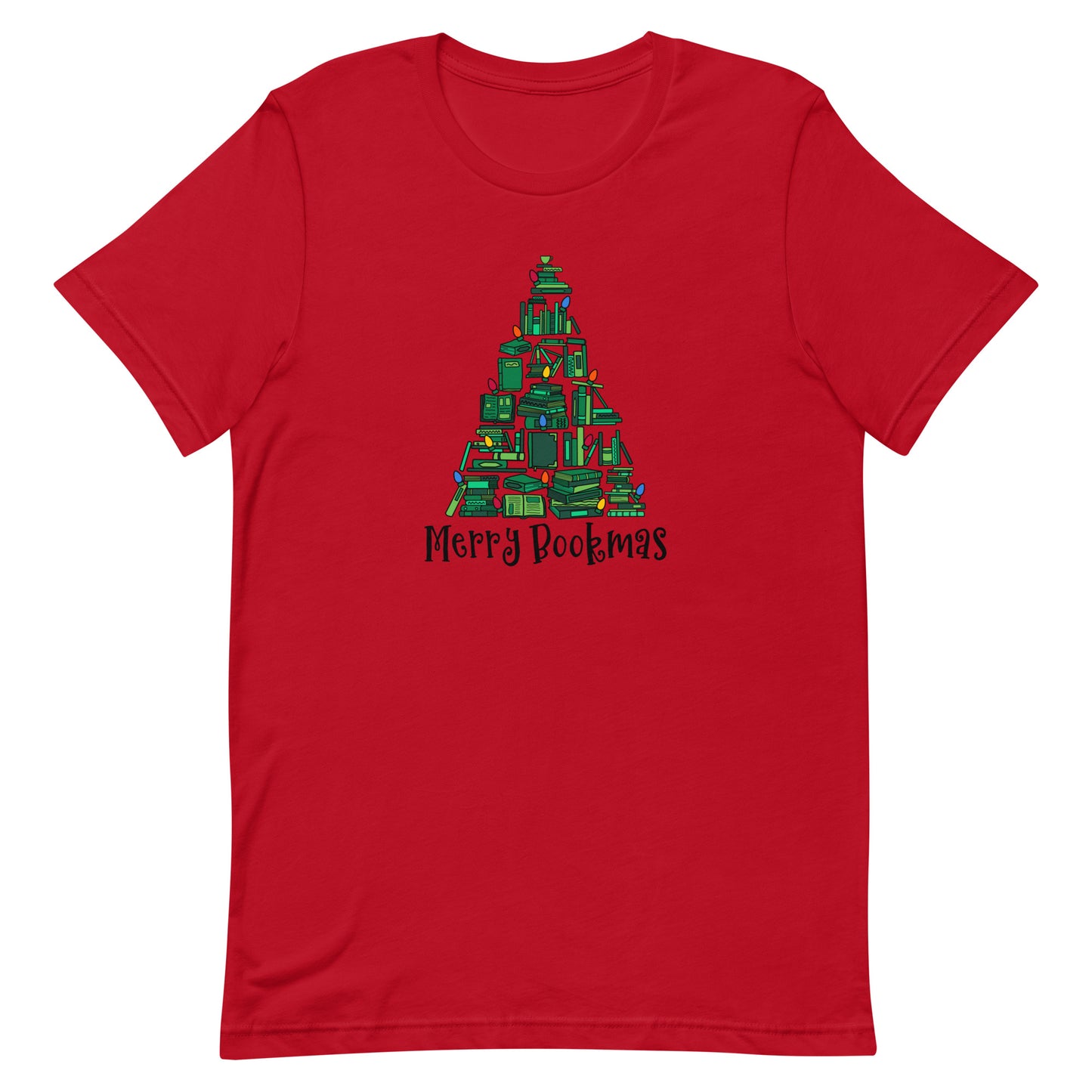 merry bookmas (book tree) t-shirt
