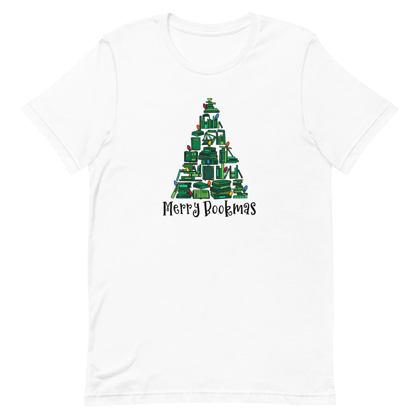 merry bookmas (book tree) t-shirt