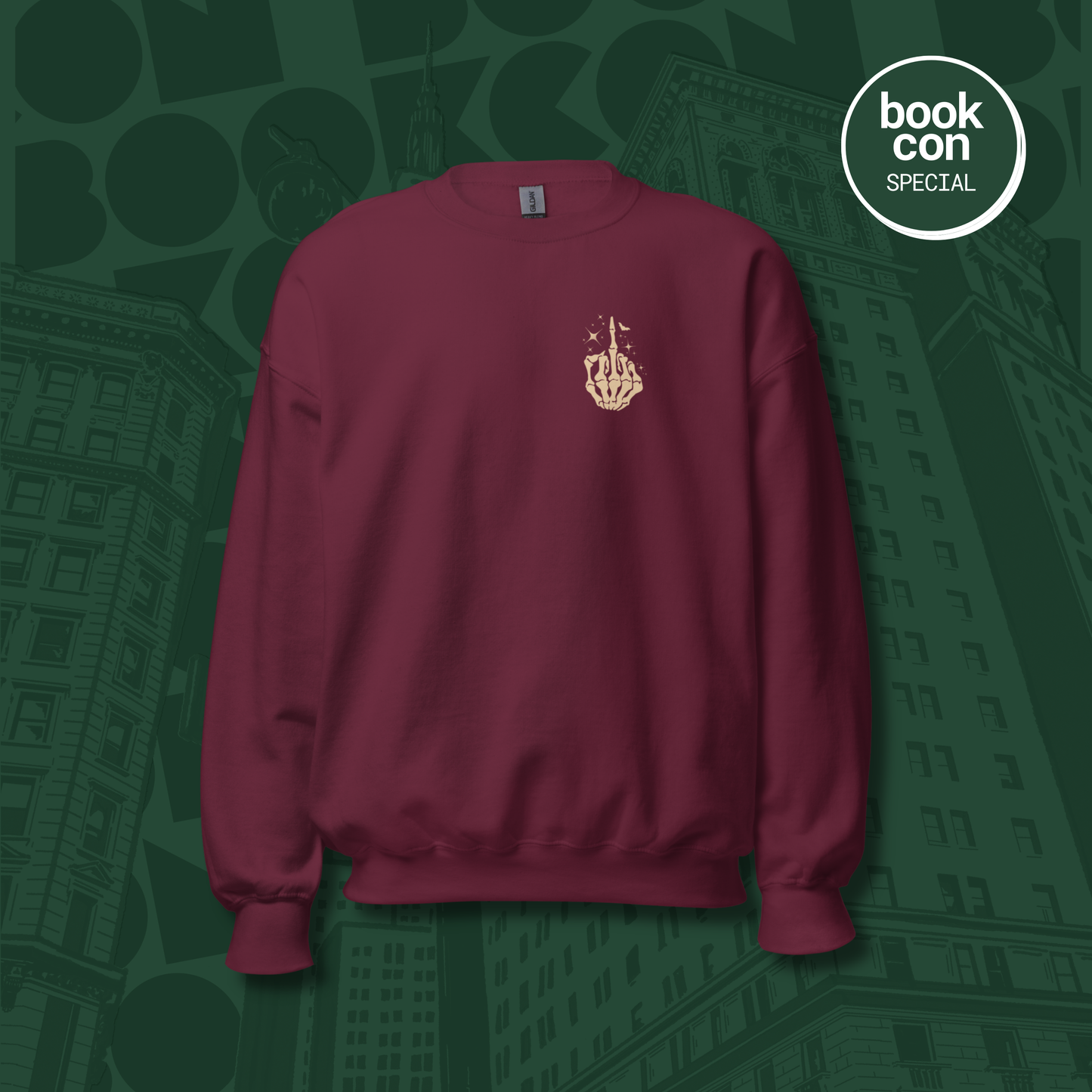 [PREORDER] hope they have books in hell sweatshirt (maroon)
