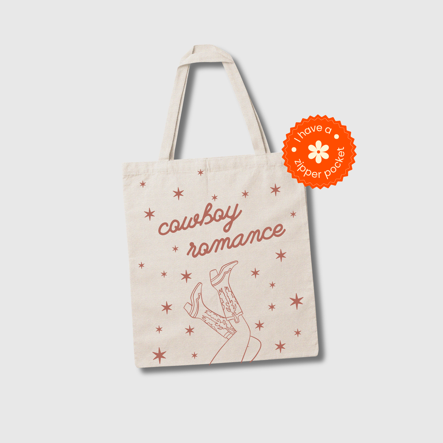 cowboy romance canvas tote
