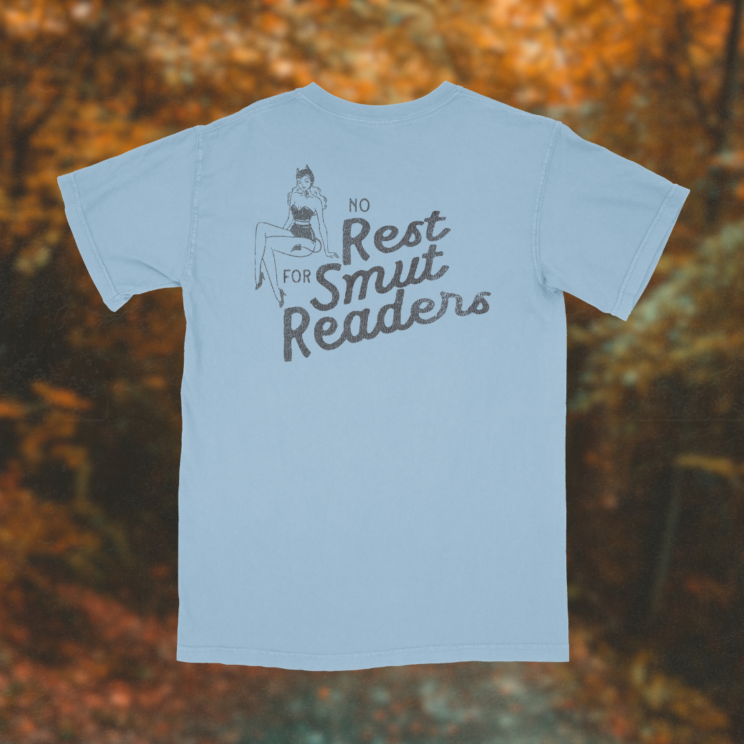 no rest for smut readers (black) t-shirt