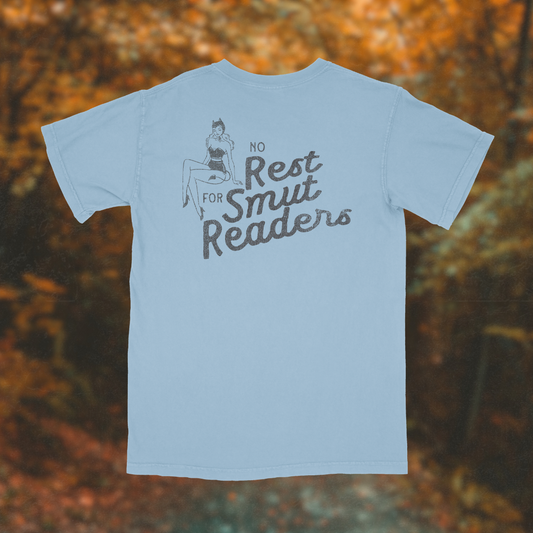 no rest for smut readers (black) t-shirt