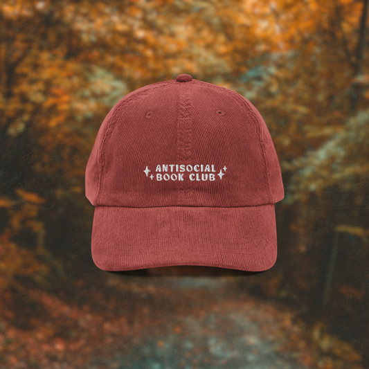 antisocial book club corduroy hat