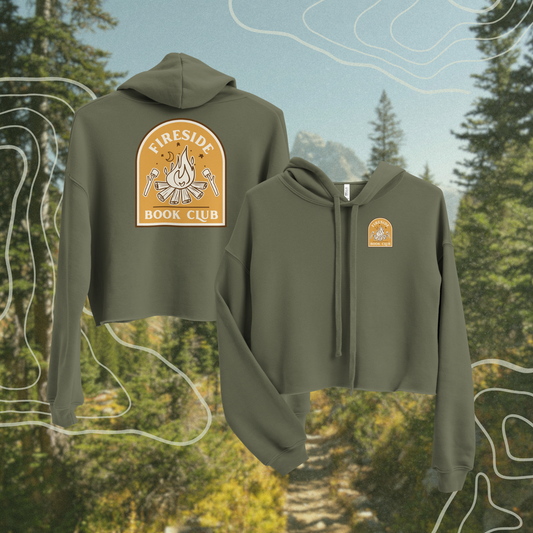 fireside book club crop hoodie