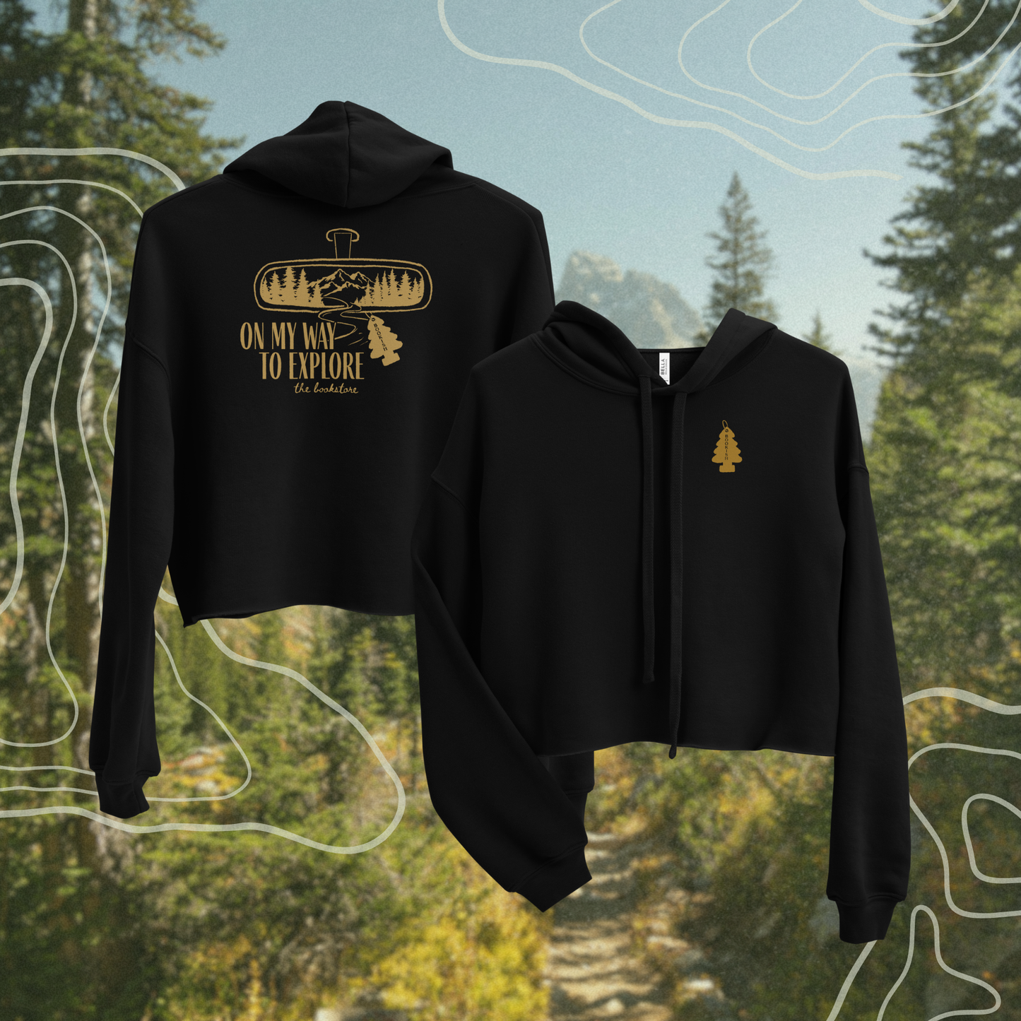 on my way to explore the bookstore crop hoodie