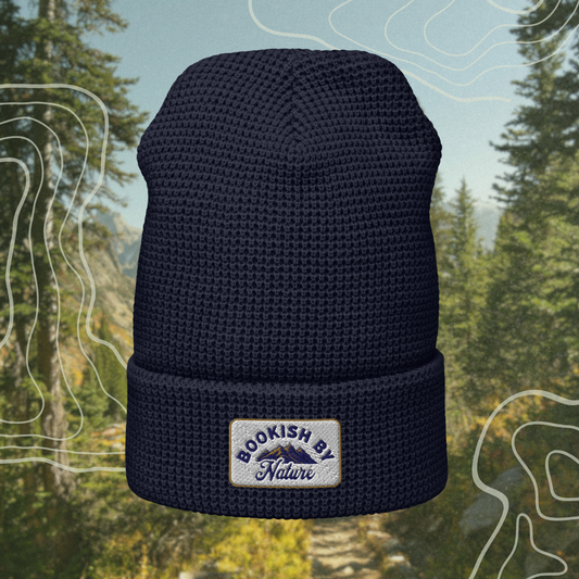 bookish by nature waffle beanie