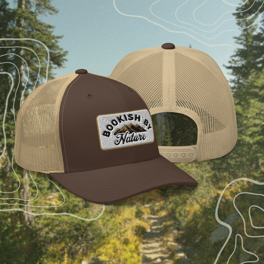 bookish by nature patch trucker cap