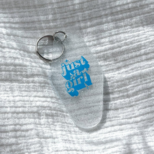 just a girl keychain