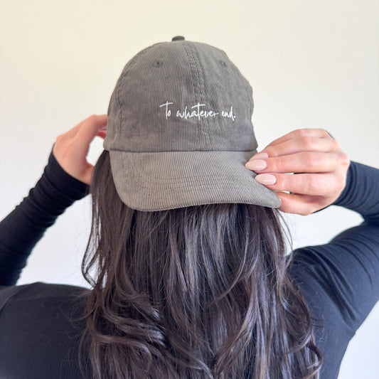 to whatever end corduroy hat