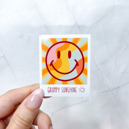grumpy sunshine polaroid sticker
