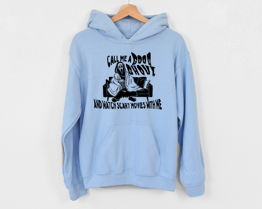 call me a good ghoul and watch scary movies with me hoodie (black)