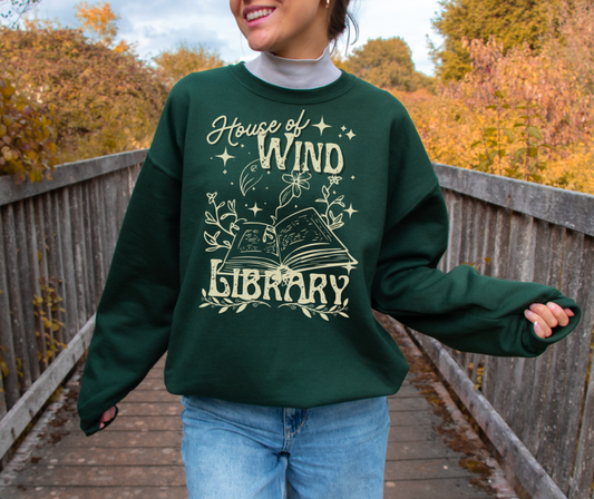 house of wind library sweatshirt