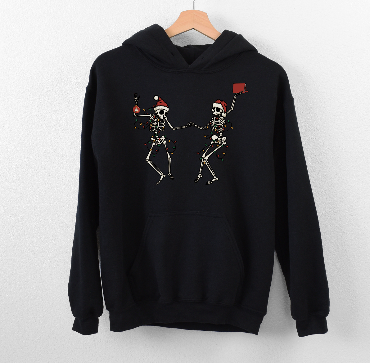 holiday dancing skeletons hoodie