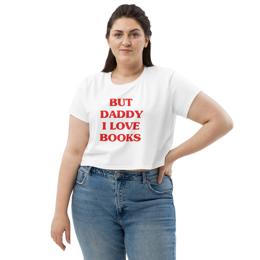but daddy i love books crop tee