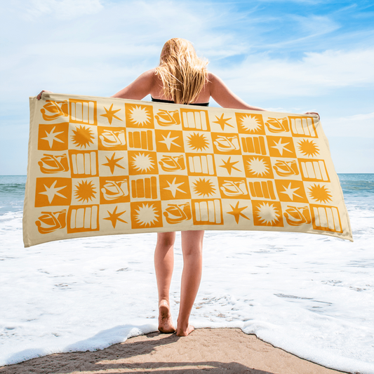 orange & cream bookish towel