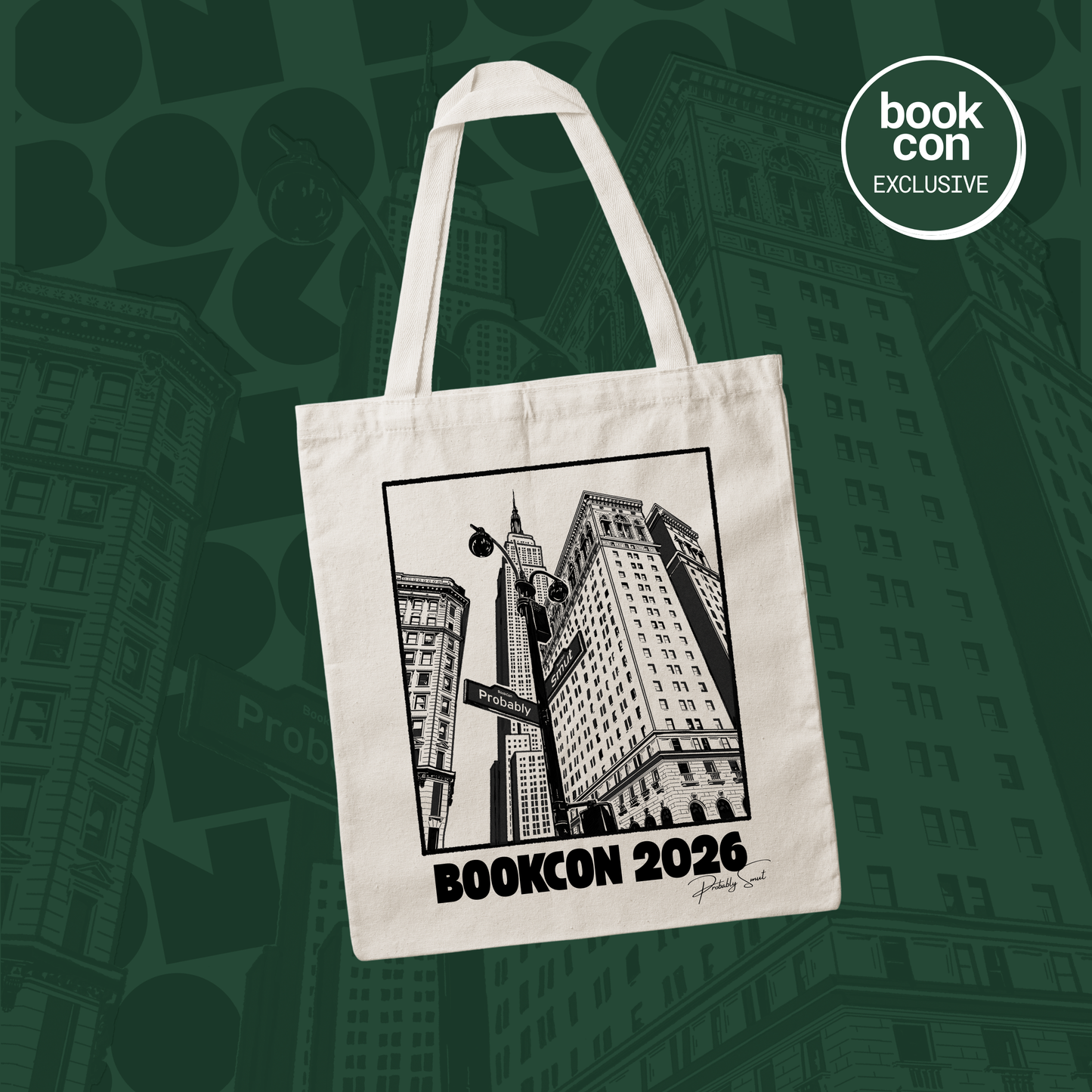 BookCon 2026 canvas tote (black)