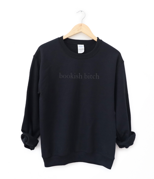 bookish bitch embroidered sweatshirt