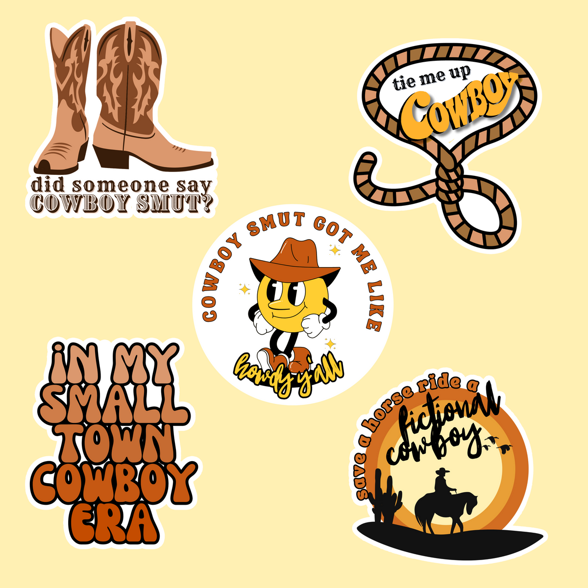 Random Cowboy Sticker cowboy sticker pack – probably smut