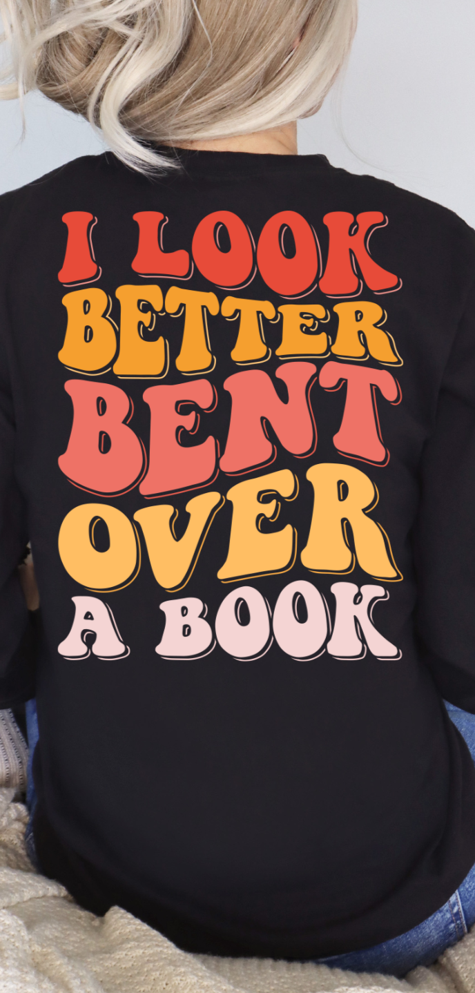 bent over a book long-sleeve shirt