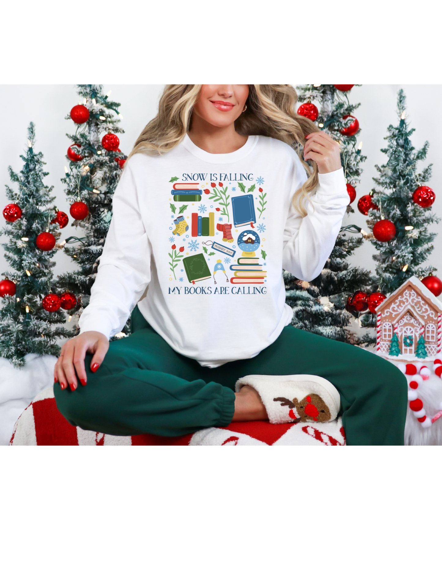 snow is falling long-sleeve shirt