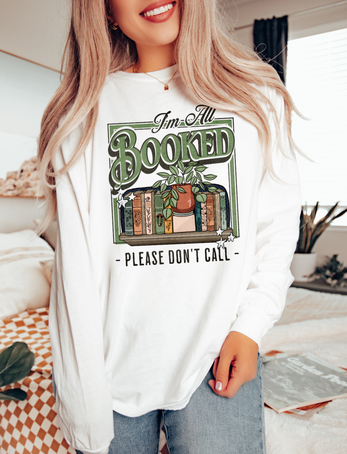 i'm all booked long-sleeve shirt