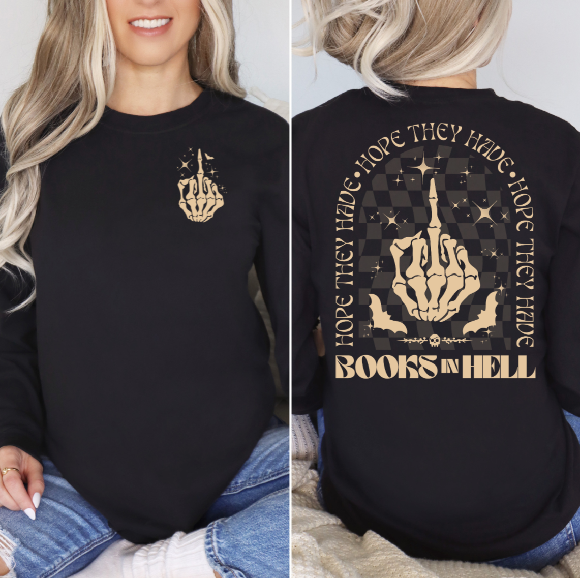 hope they have books in hell long-sleeve shirt