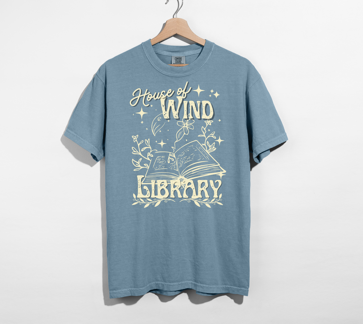 house of wind library t-shirt