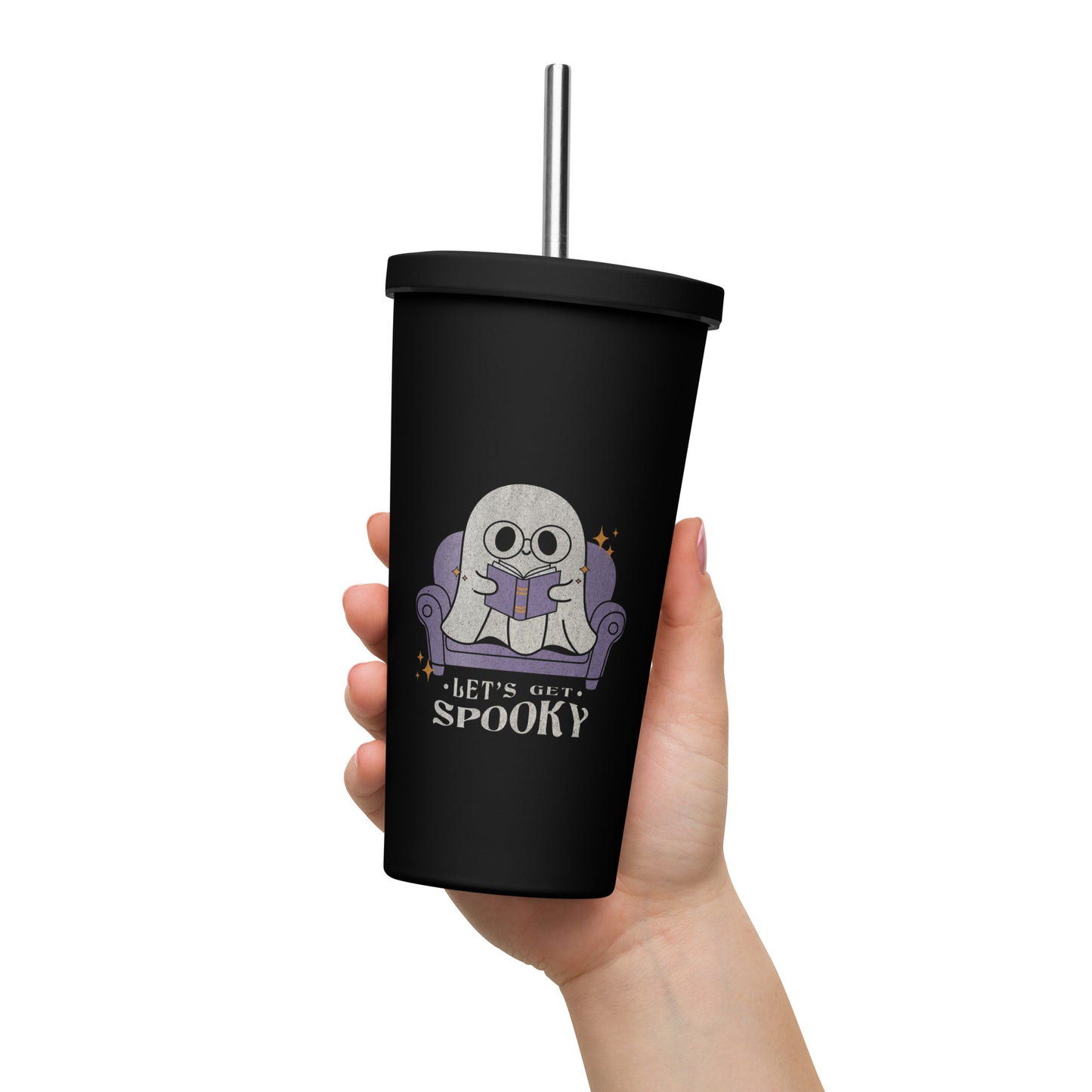 let's get spooky tumbler (black)