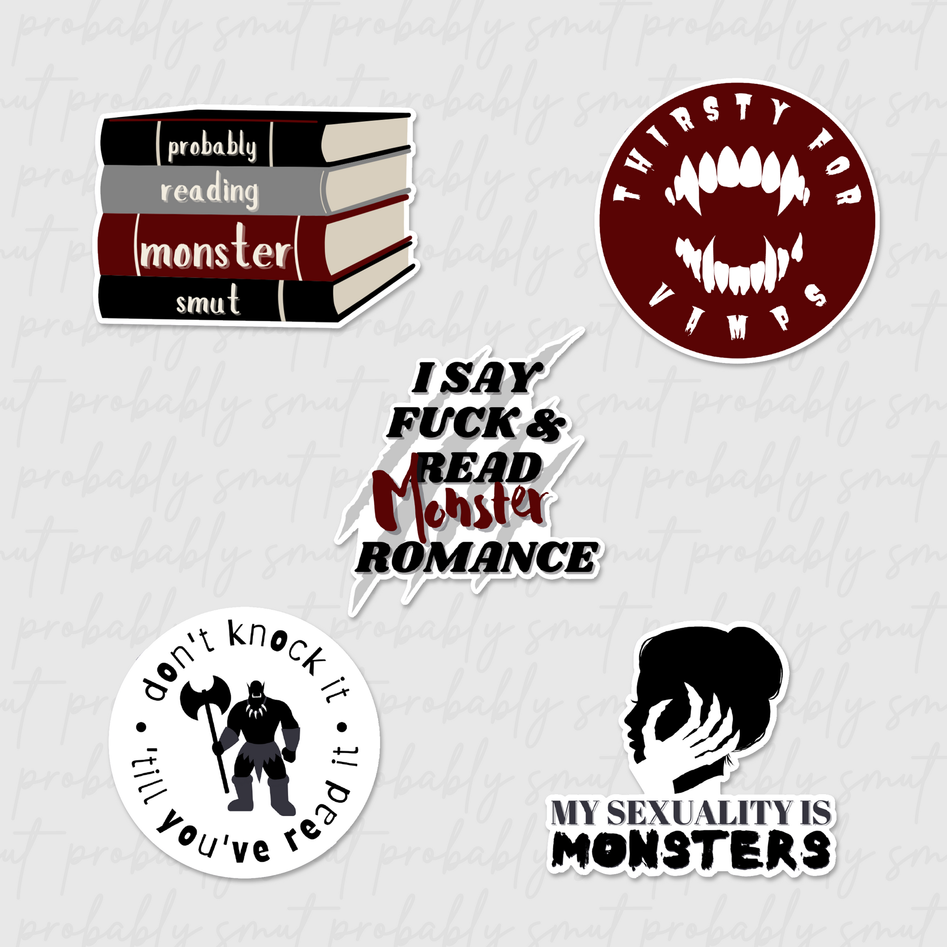 probably monsters monster sticker pack – probably smut