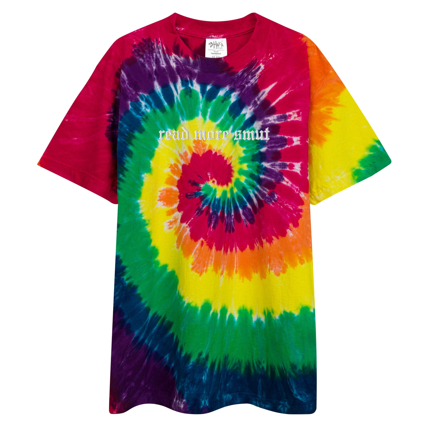 read more smut embroidered tie-dye t-shirt