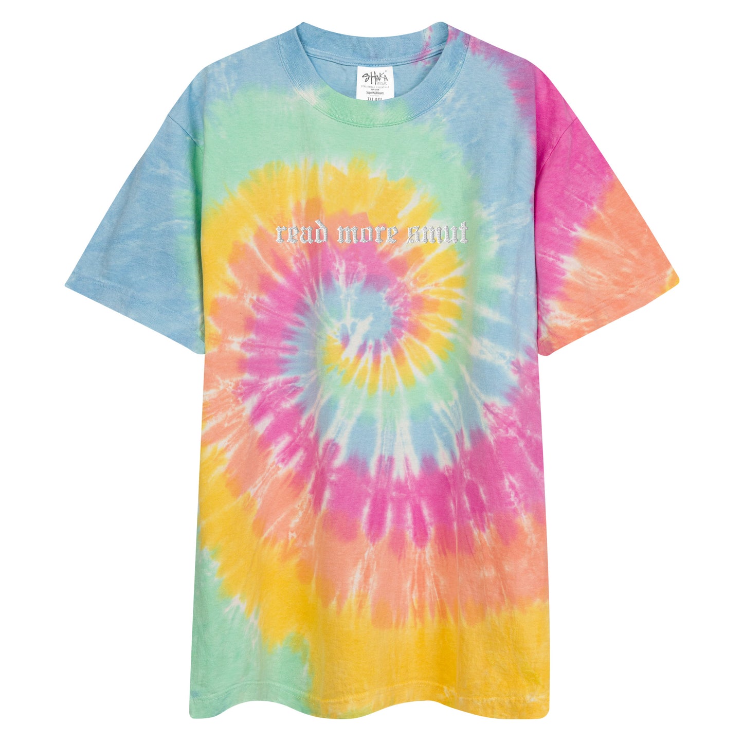 read more smut embroidered tie-dye t-shirt