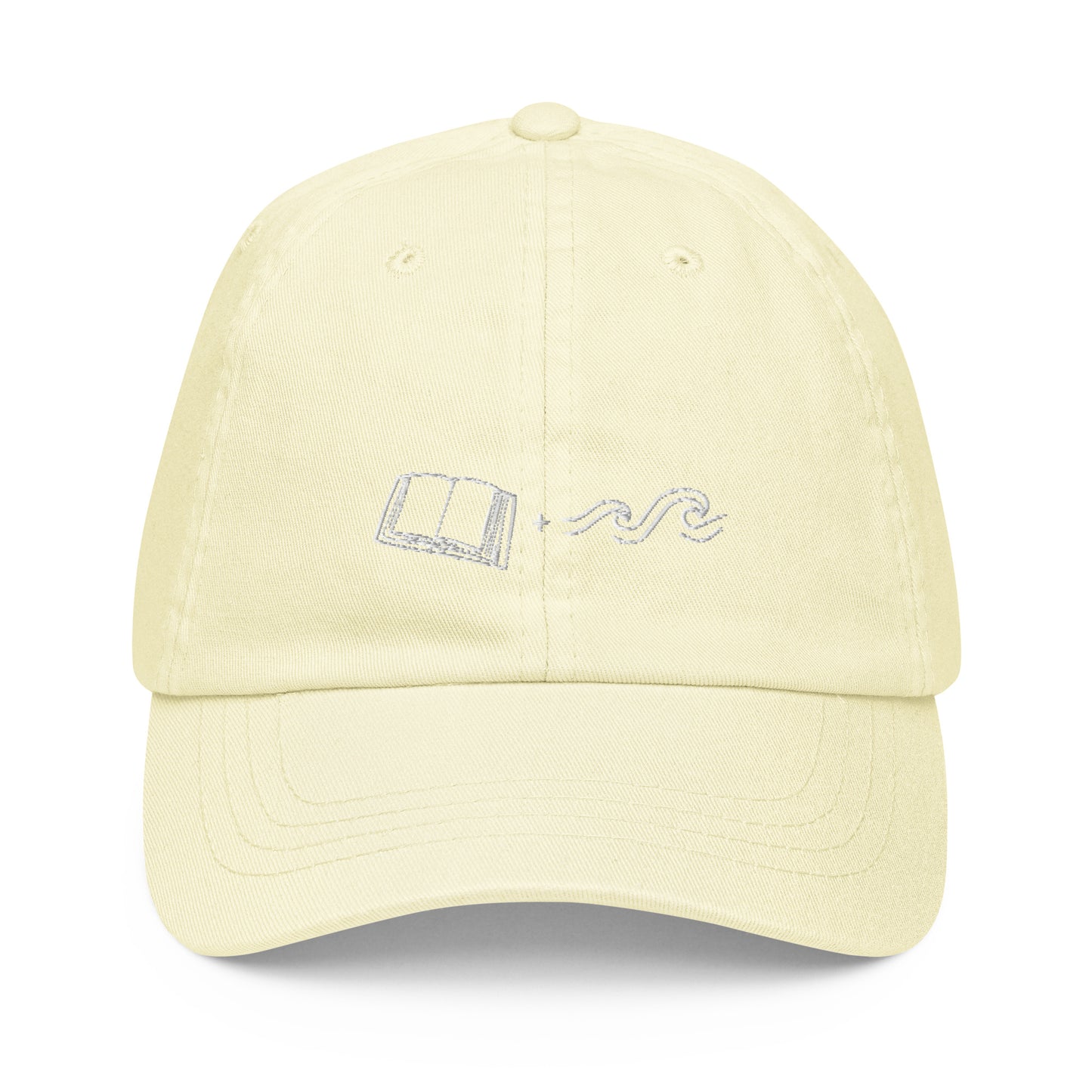 books + waves hat