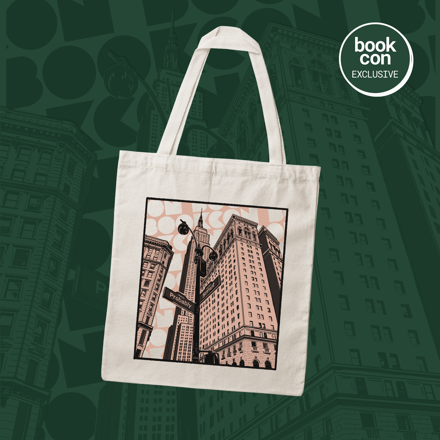 BookCon 2026 canvas tote (pink)