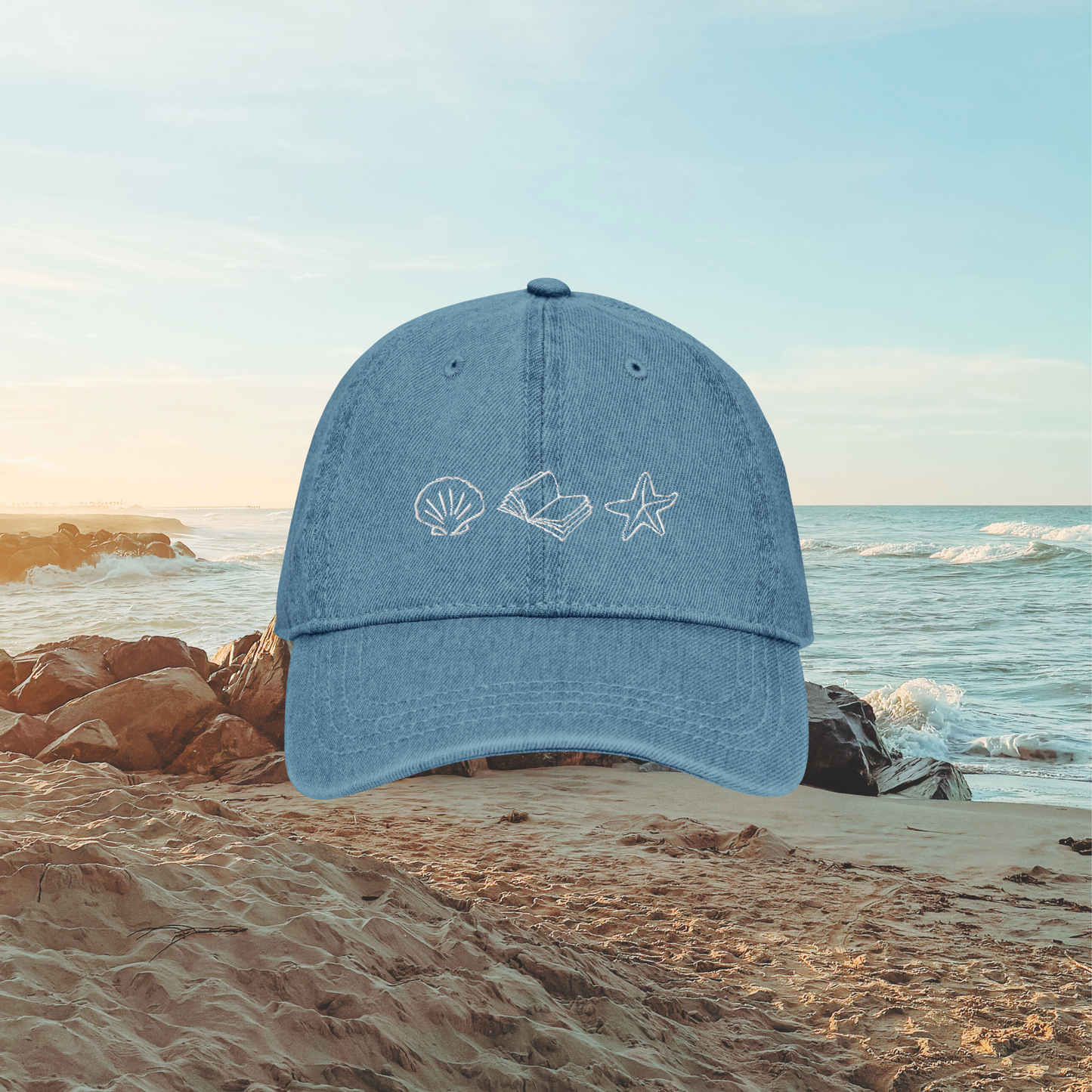 beach reads denim hat