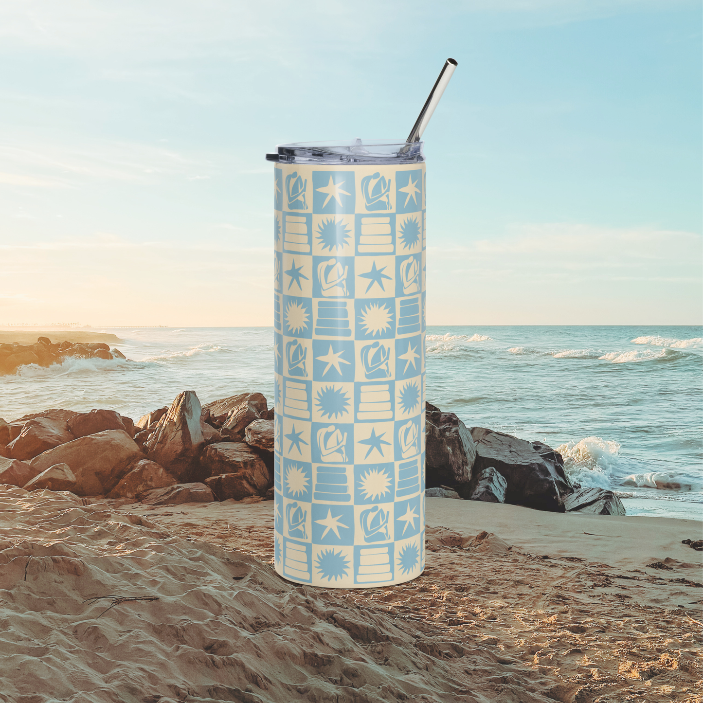bookish summer sun (blue) tumbler